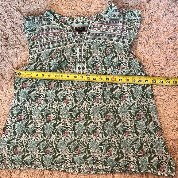 Talbots Primrose Border Shell Flutter Sleeve blouse Petite 2X - Picture 7 of 7